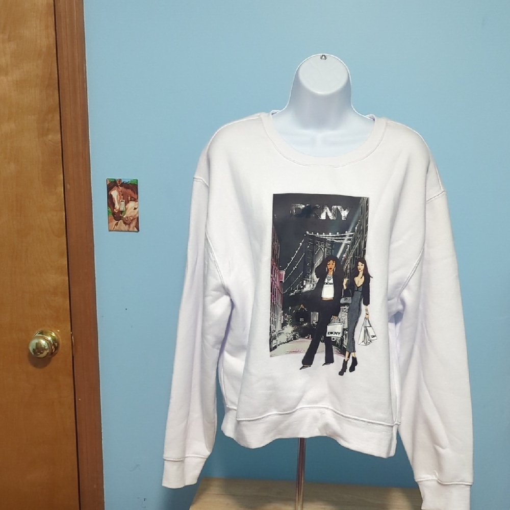 DKNY White Crewneck Sweatshirt